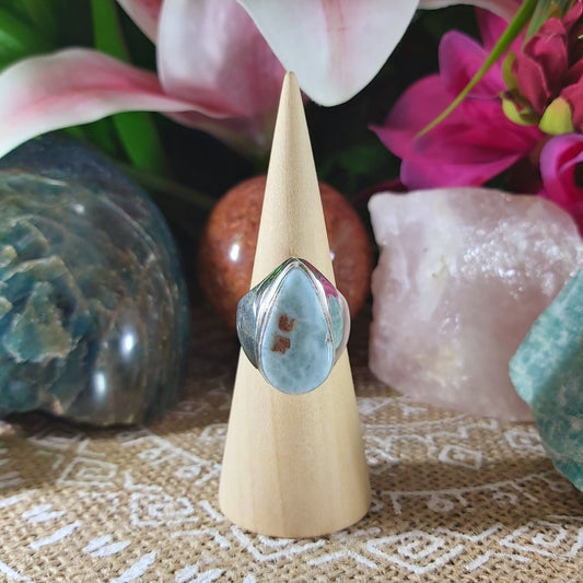 Larimar Emotional Healing Ring Size US 8.5 (E1049)