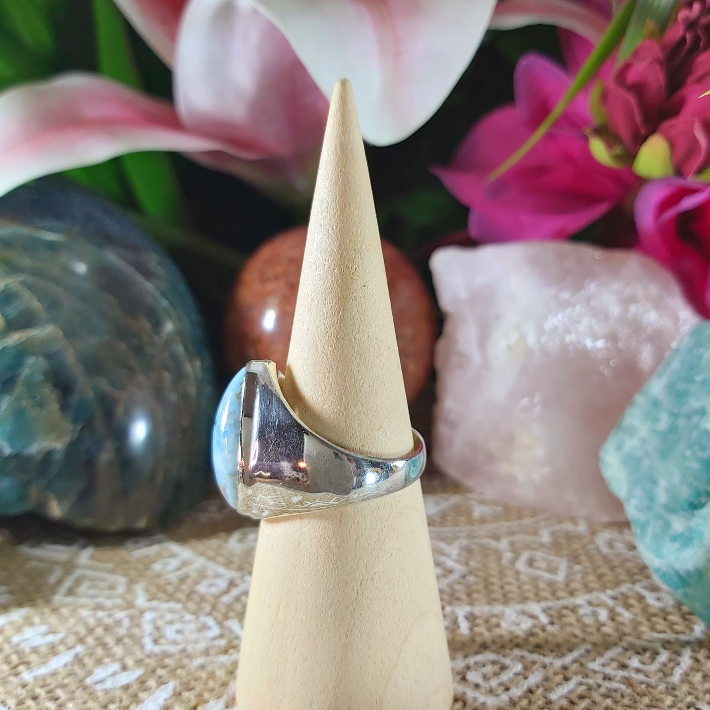 Larimar Emotional Healing Ring Size US 9 (E1050)