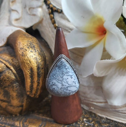 Dendritic Opal Spiritual Growth Ring US 8 (E1727)