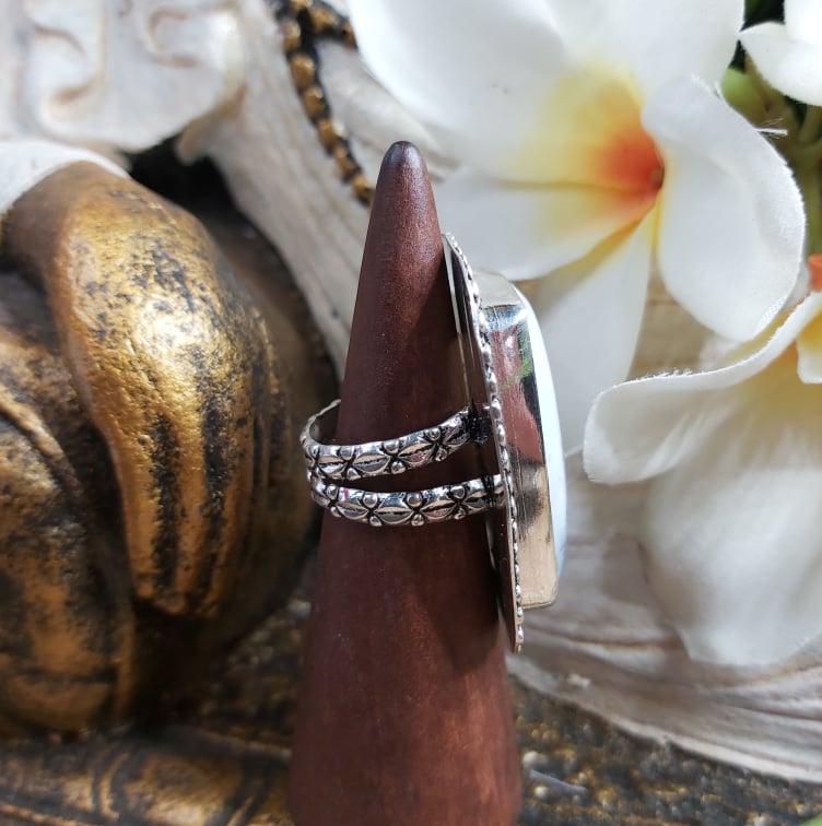 Dendritic Opal Spiritual Growth Ring US 8 (E1728)