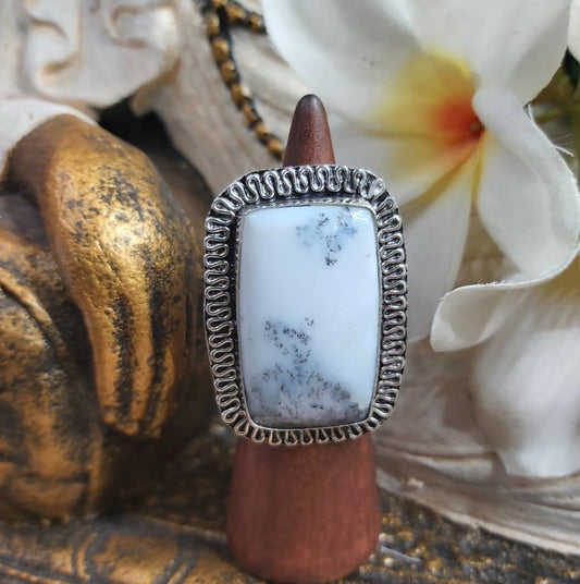 Dendritic Opal Spiritual Growth Ring US 8 (E1728)