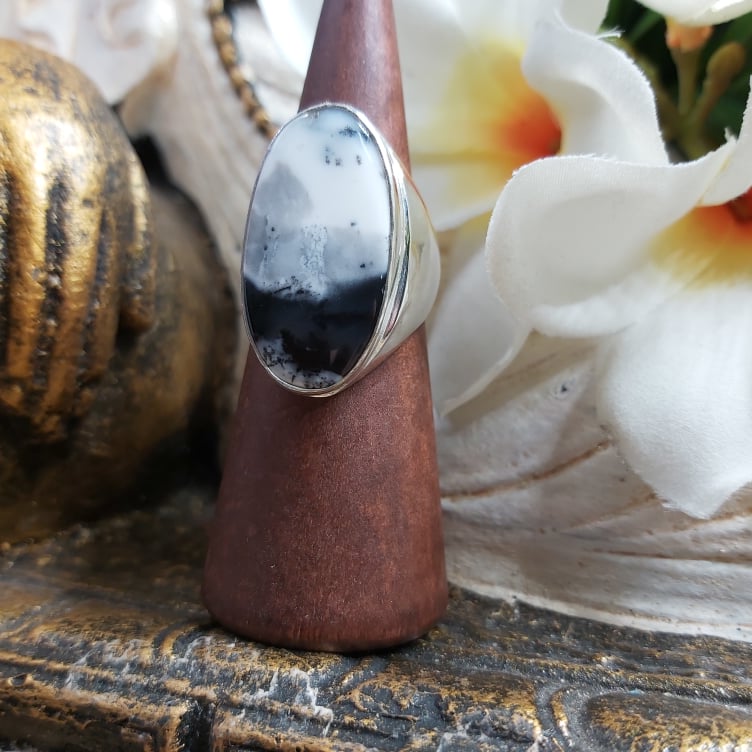 Dendritic Opal Spiritual Growth Ring US 9 (E1731)