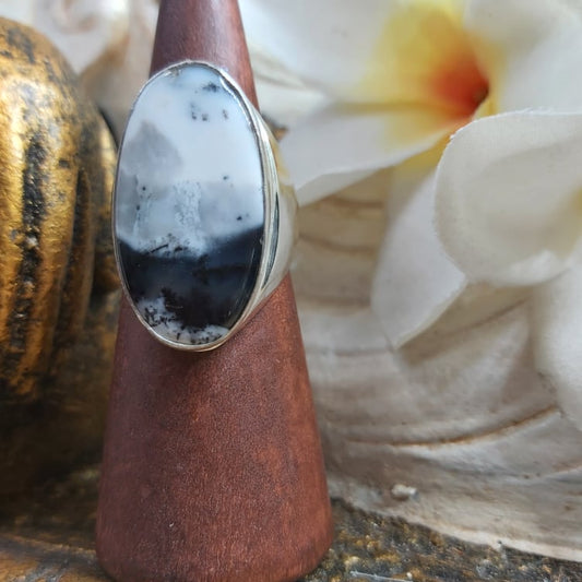 Dendritic Opal Spiritual Growth Ring US 9 (E1731)