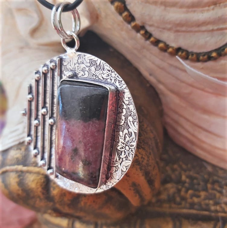 Rhodonite Self Worth Gemstone Pendant (E2104)