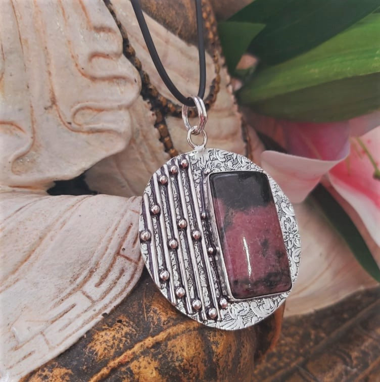 Rhodonite Self Worth Gemstone Pendant (E2104)