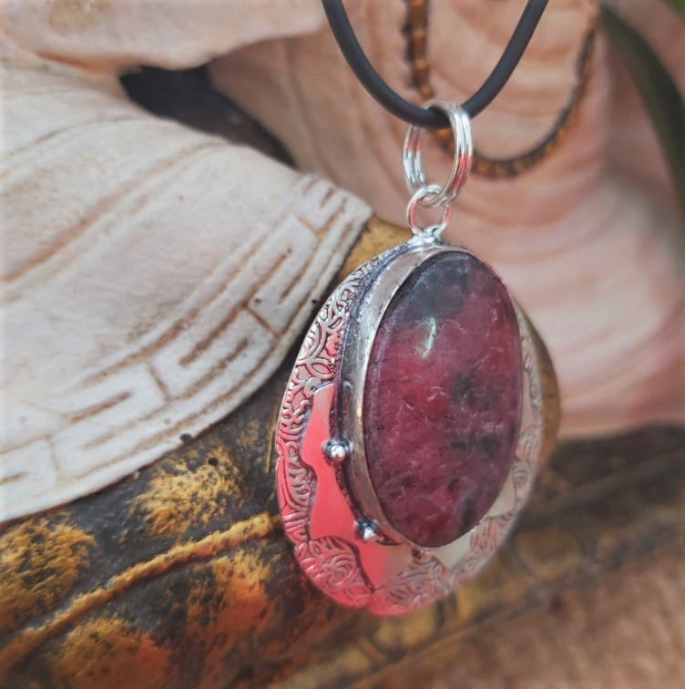 Rhodonite Self Worth Gemstone Pendant (E2105)
