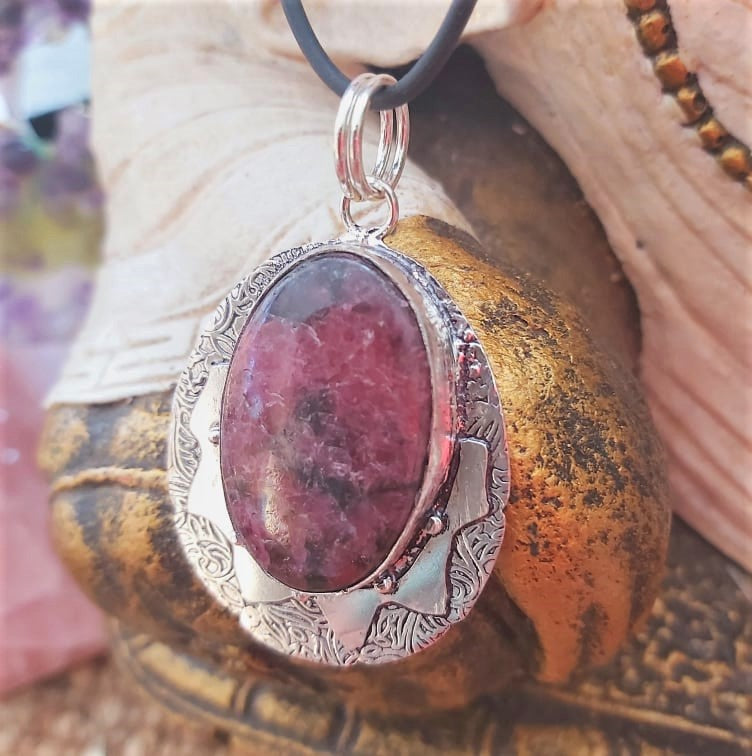Rhodonite Self Worth Gemstone Pendant (E2105)