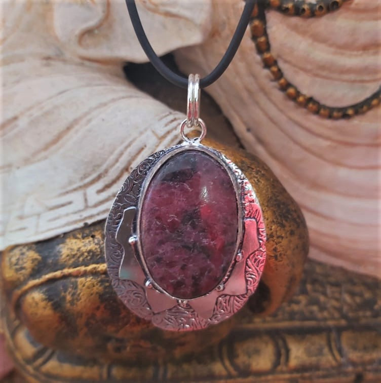 Rhodonite Self Worth Gemstone Pendant (E2105)