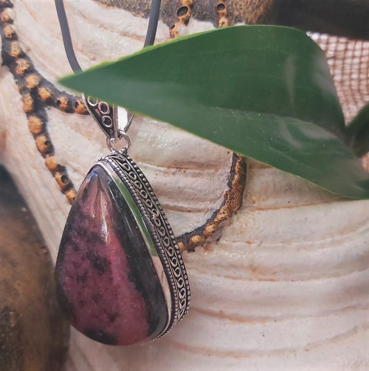Rhodonite Self Worth Gemstone Pendant (E2106)