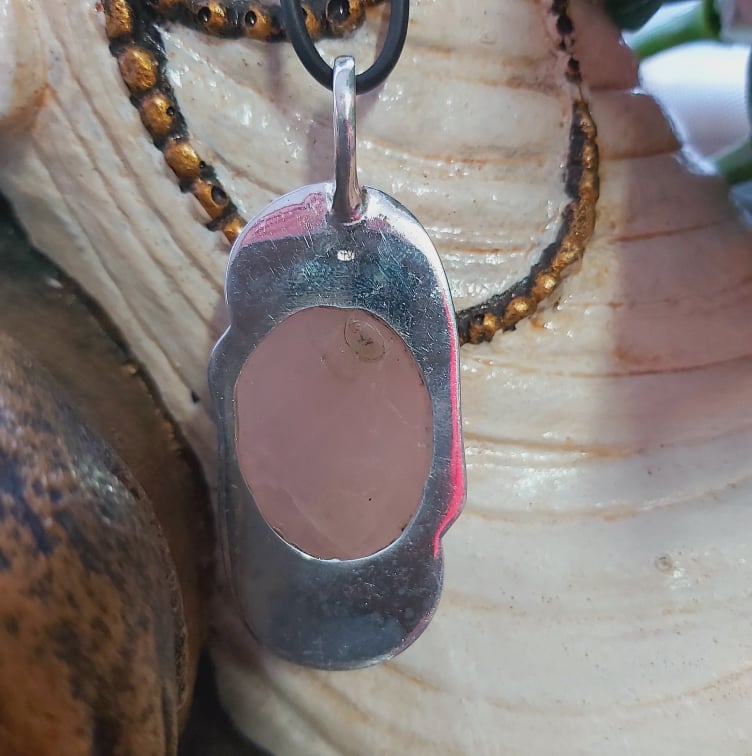 Rose Quartz True Love Gemstone Pendant  (E2129)