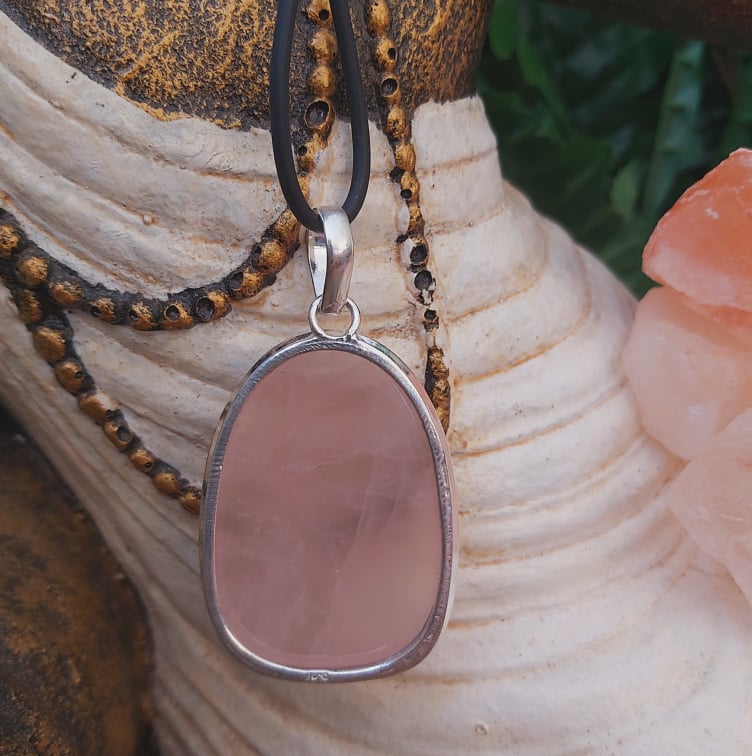 Rose Quartz True Love Gemstone Pendant (E2275)