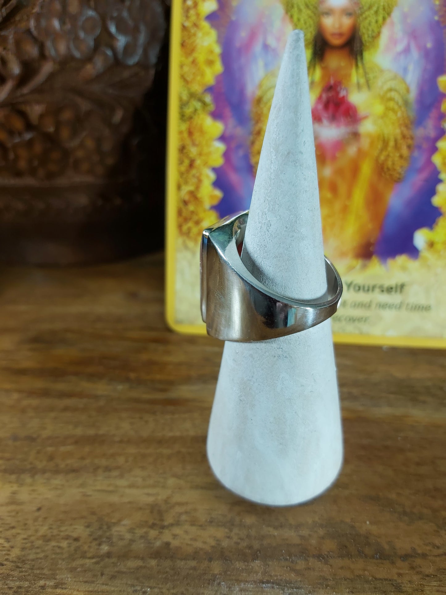 Rhodochrosite Love Ring Size US 8 (E91)