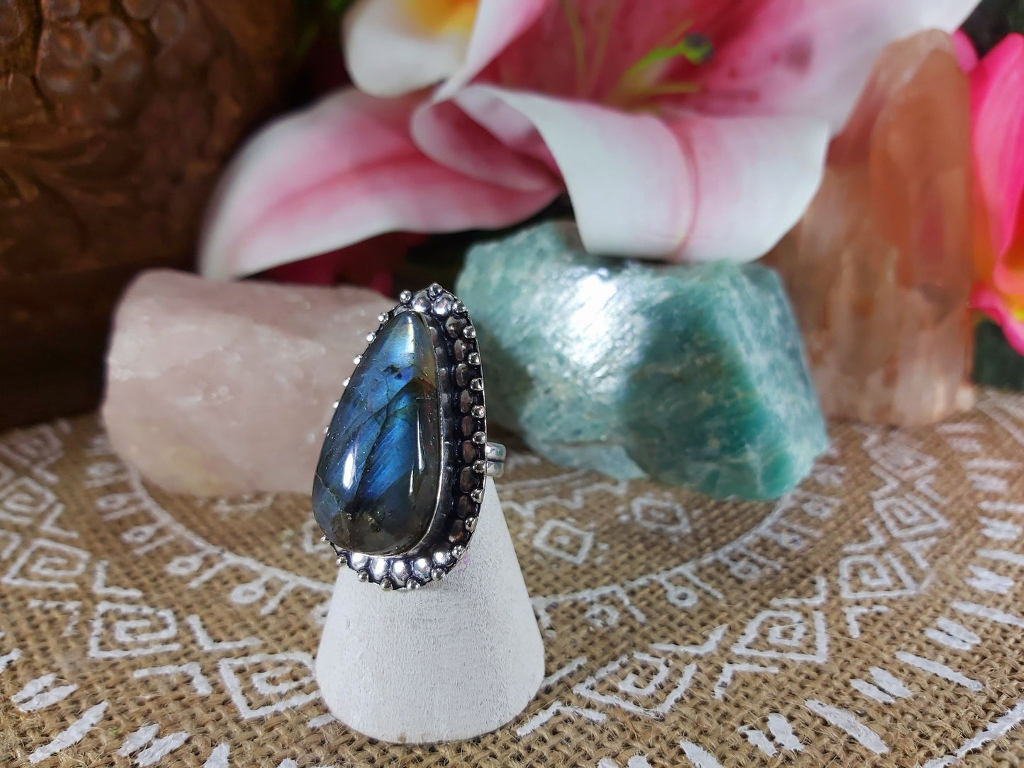 Labradorite Inner Spirit Gemstone Ring Size US 6.5 (938)