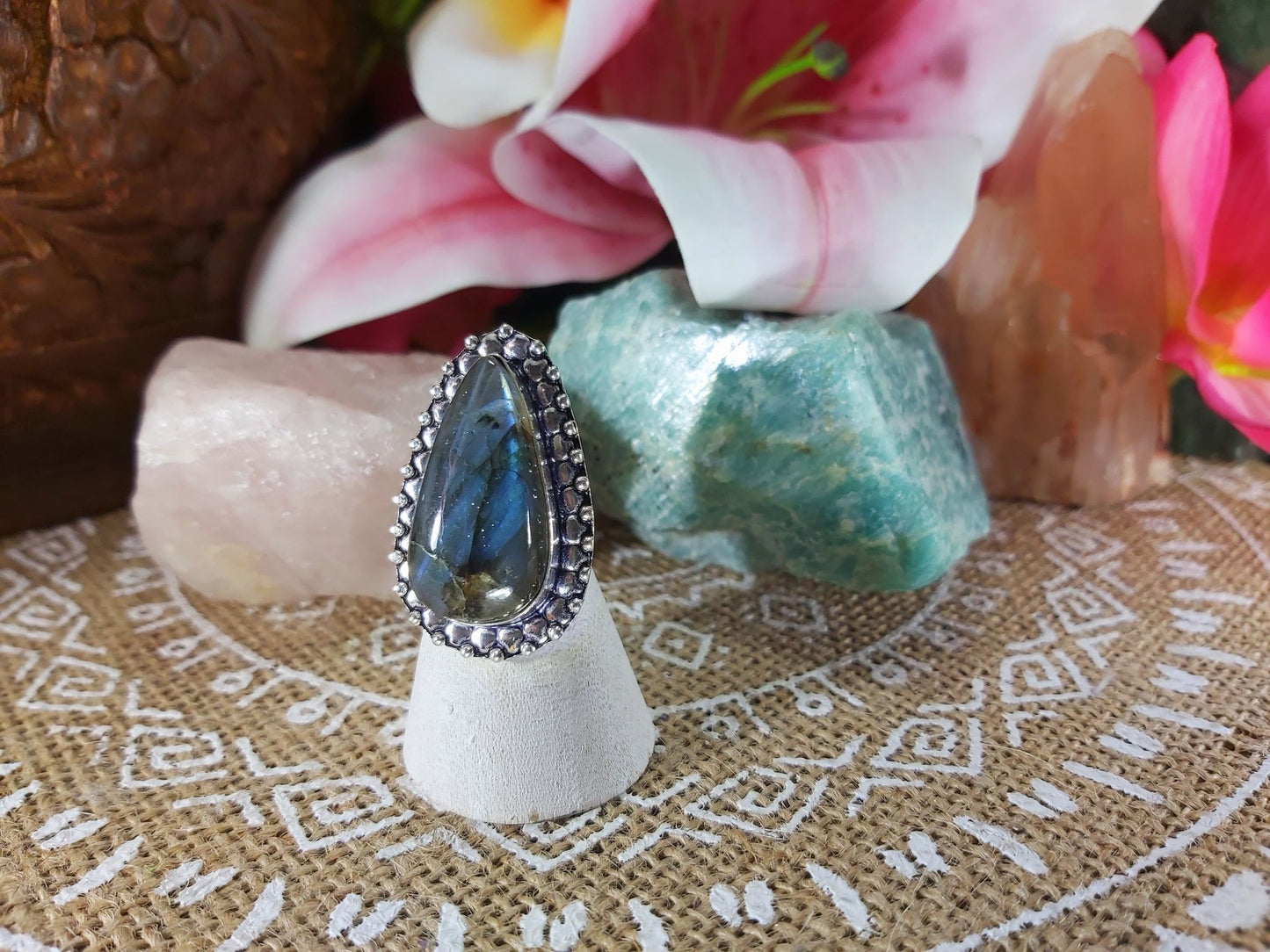 Labradorite Inner Spirit Gemstone Ring Size US 6.5 (938)