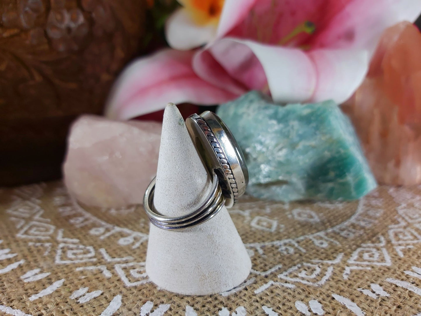 Labradorite Inner Spirit Gemstone Ring Size US 8 (E941)