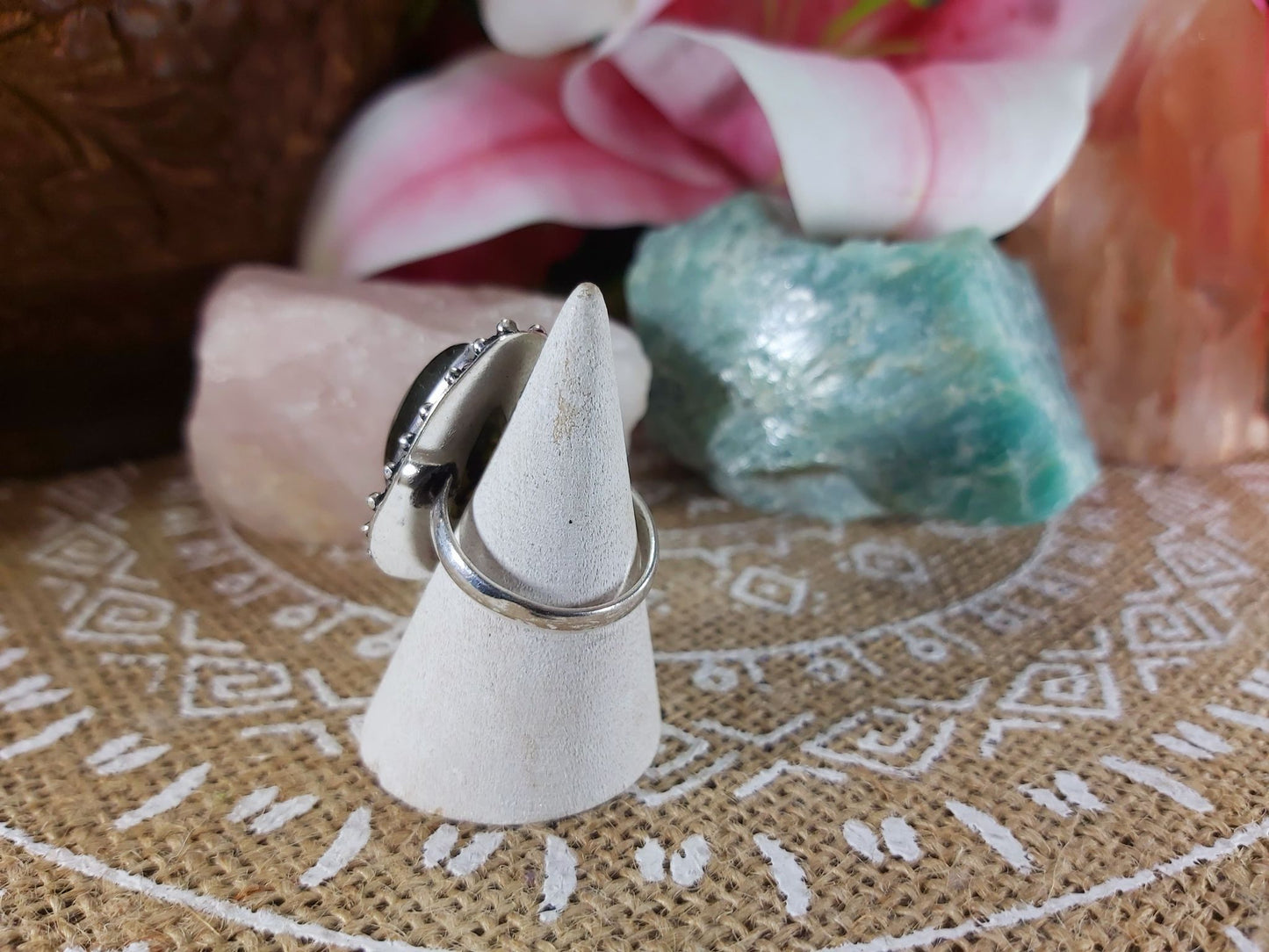 Labradorite Inner Spirit Gemstone Ring Size US 8 (E942)