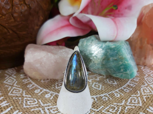 Labradorite Inner Spirit Gemstone Ring Size US 9 (E945)