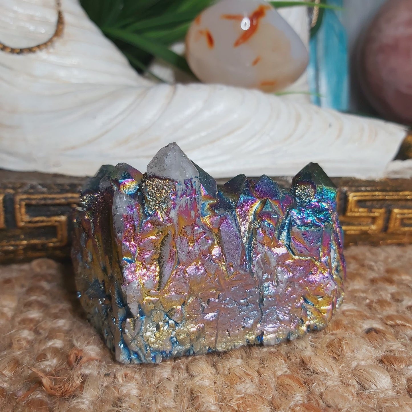 Titanium Aura Quartz Gemstone 241 gms (GEM131)