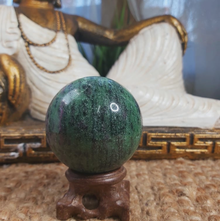 Ruby Zoisite Healing Gemstone Sphere 359 gms (GEM208)