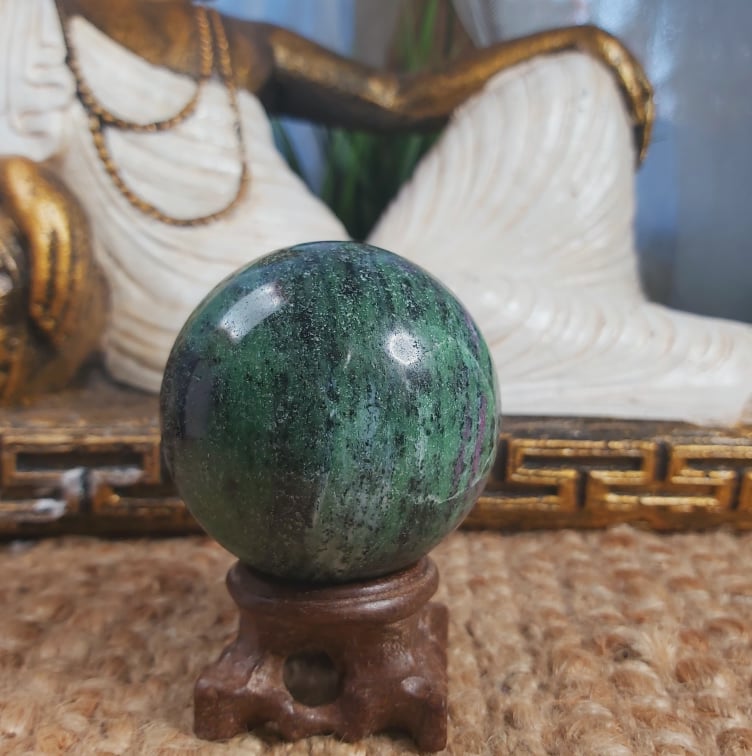 Ruby Zoisite Healing Gemstone Sphere 359 gms (GEM208)
