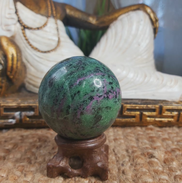 Ruby Zoisite Healing Gemstone Sphere 359 gms (GEM208)