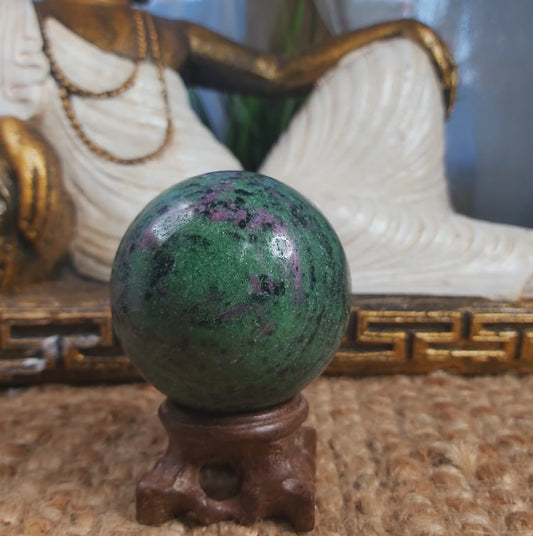 Ruby Zoisite Healing Gemstone Sphere 359 gms (GEM208)