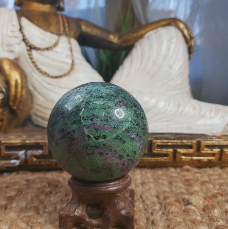 Ruby Zoisite Healing Gemstone Sphere 359 gms (GEM208)