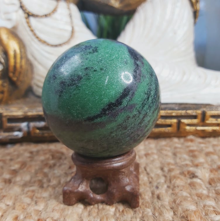 Ruby Zoisite Healing Gemstone Sphere 482 gms (GEM209)