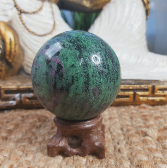 Ruby Zoisite Healing Gemstone Sphere 482 gms (GEM209)