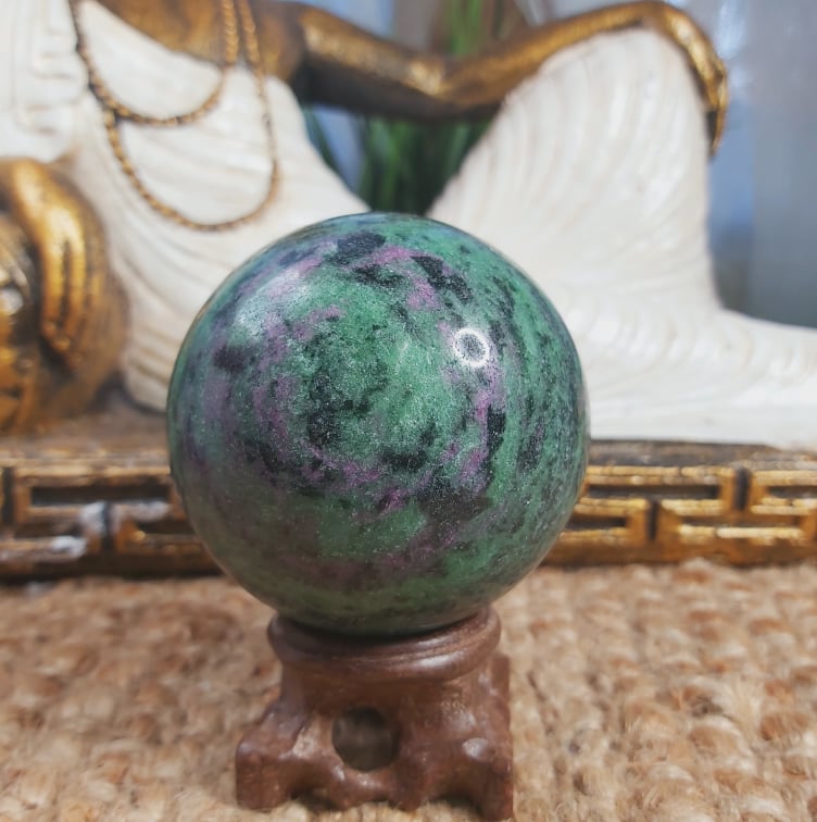 Ruby Zoisite Healing Gemstone Sphere 482 gms (GEM209)