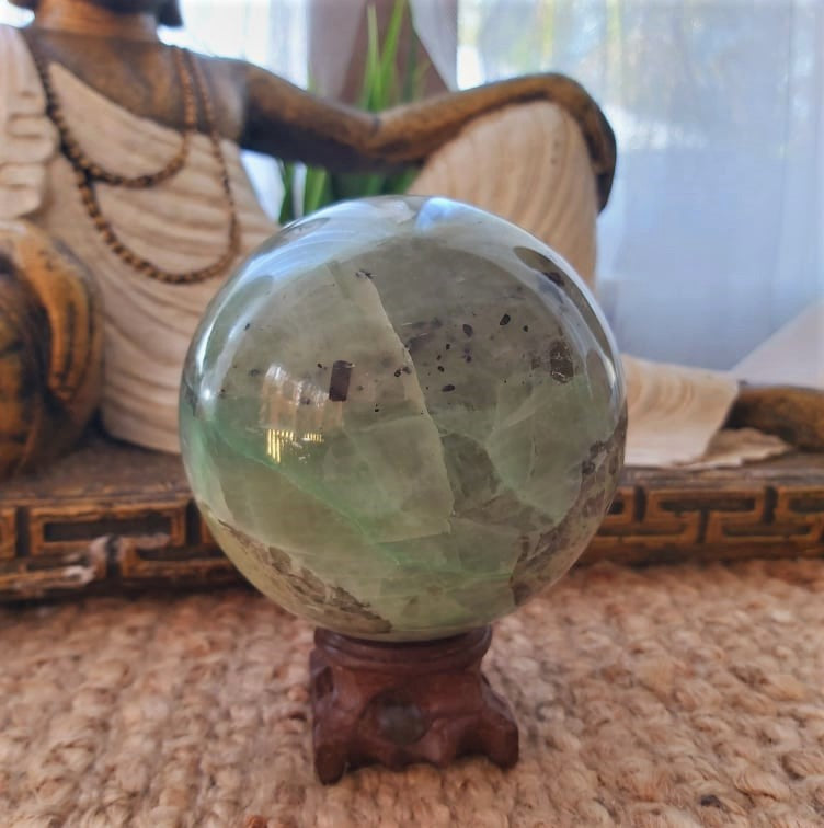 Green Moonstone Sphere Crystal Gemstone 1044 gms (GEM228)