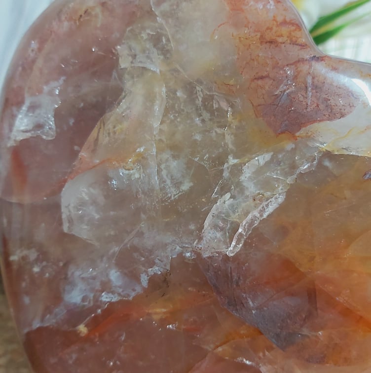 Huge Fire Quartz Heart Crystal 1288 gms (GEM235)