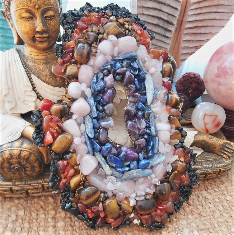 Chakra Crystal & Resin Geode Decor (GEO9)