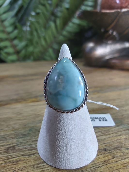 Larimar Goddess Energy Ring Size US 8 (RG111)
