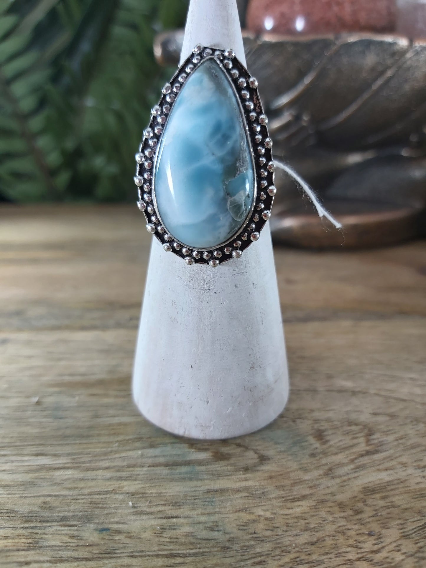 Larimar Emotional Healing Ring Size US 9 (RG139)